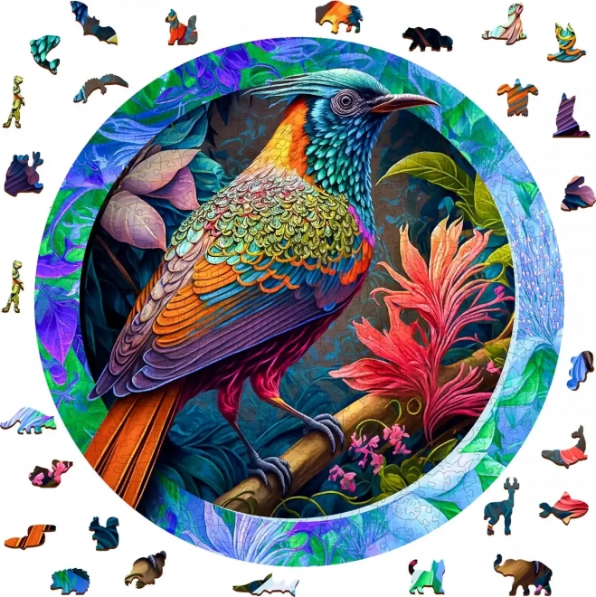 Puzzle pasăre colorată din piese de lemn 505 bucăți