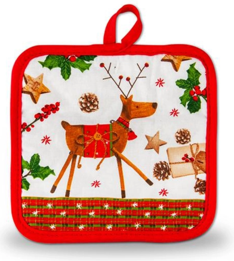 Suport de Crăciun din bumbac TORO pentru oale, 17 × 17 cm, mix de motive