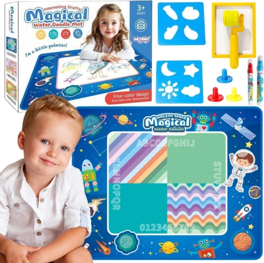 Woopie covoraș de desen cu apă XXL 100 × 80 cm – spațiu, albastru