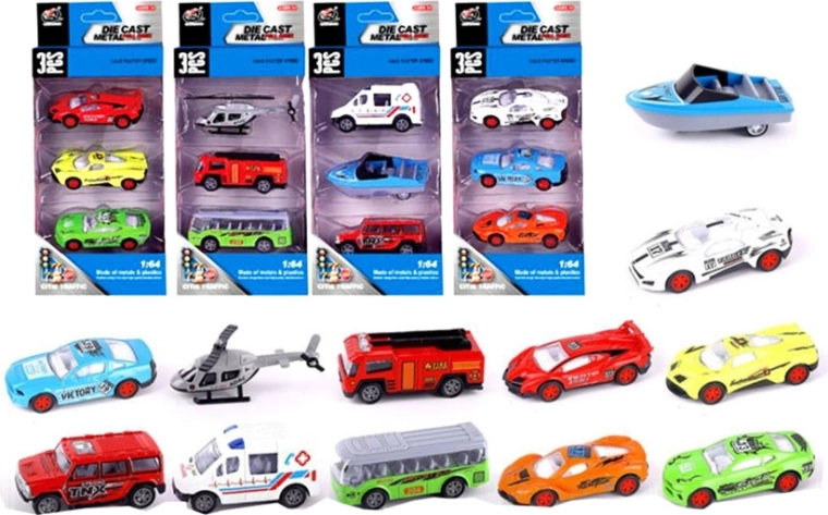 Set de mașinuțe metal-plastic – 3 buc.