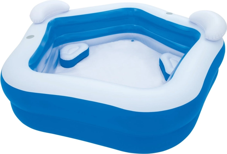 Piscină familială gonflabilă cu spătare și suporturi pentru băuturi 213 × 206 × 69 cm BESTWAY