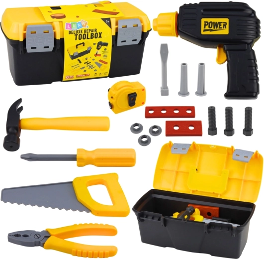 Set de scule pentru copii în cutie cu bormașină cu acumulator, 23 piese
