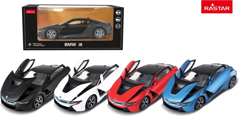 Model auto din metal Rastar BMW i8 1:24 negru