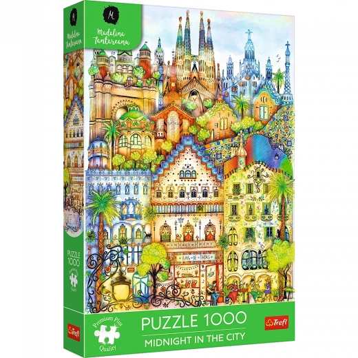 Puzzle premium 1000 piese – miezul nopții la Barcelona