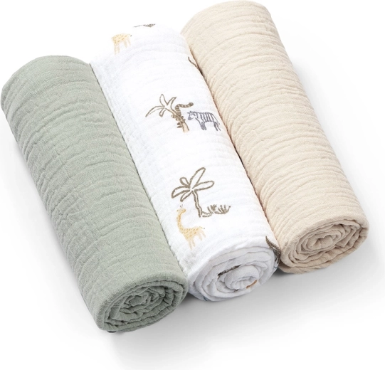 BabyOno scutece muselină super soft 3 buc verzi 70 × 70 cm
