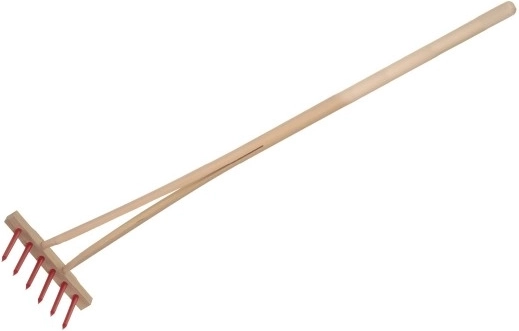 Teddies greblă pentru copii cu coadă din lemn 90 cm – Roșu