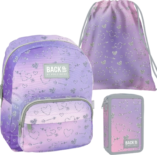 Set școlar BackUP Twinkle II 3în1 – rucsac, penar echipat și sac