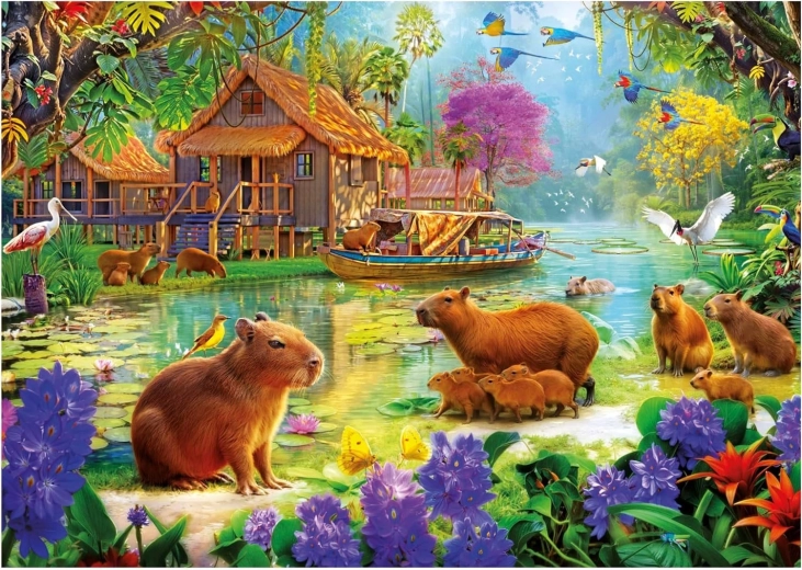 Puzzle Satul capybară 500 piese EDUCA