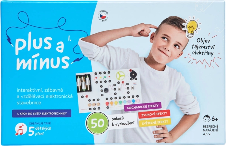 Plus și minus – kit electronic pentru copii – 50 de experimente (CZ)