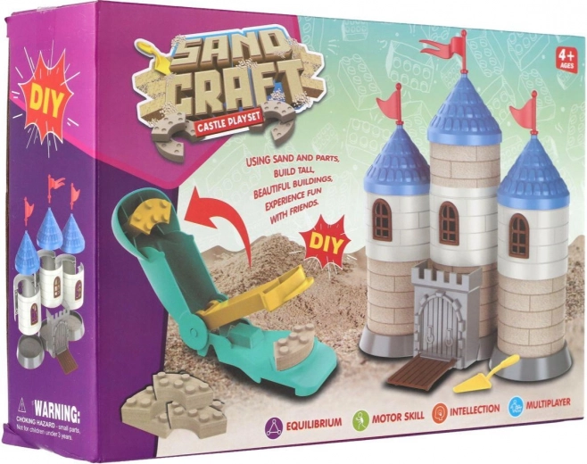Set de construit castel din nisip modelabil cu accesorii