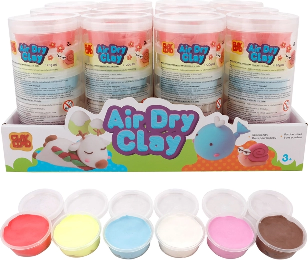 Pastă de modelat care se usucă la aer, 6 culori (6×20 g)