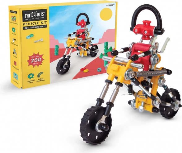 Set de construcție The OffBits RiderBit – robot pe motocicletă