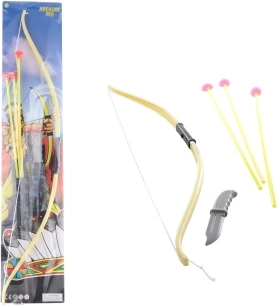 Set indian cu arc, 3 săgeți cu ventuză și cuțit pentru copii