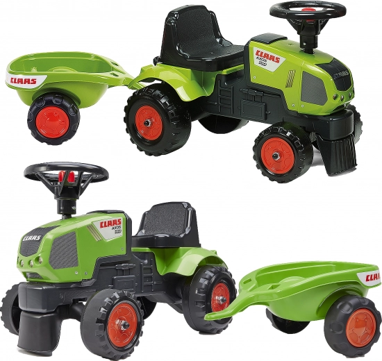 Tractor cu pedale CLAAS Axos 310 Baby cu remorcă pentru copii de la 1 an