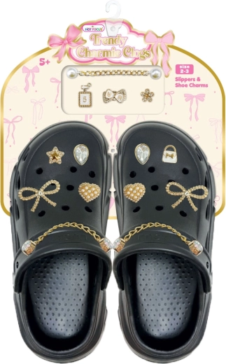Sandale pentru copii DELUX negre cu accesorii (măr. 35–36)