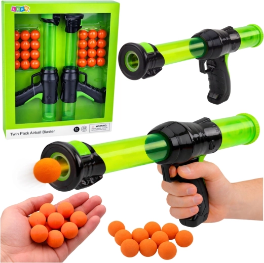Set pistoale cu bile din spumă AIRBALL BLASTER – 2 blastere + 24 bile