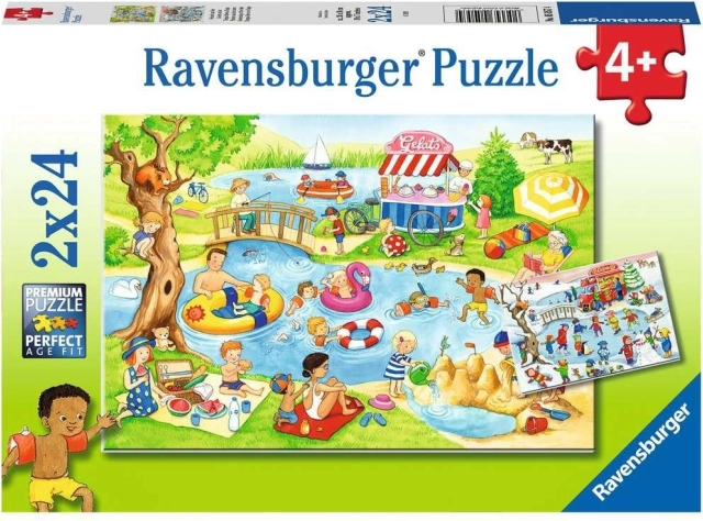 Puzzle Ravensburger Distracție la iaz 2×24 piese