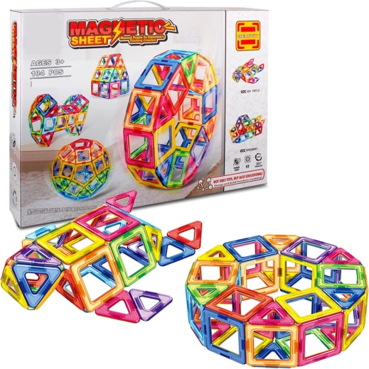 Set magnetic de construcție 104 piese SPARKYS