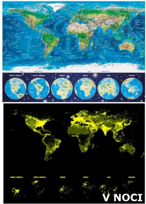 Puzzle luminos Hartă a lumii 1000 piese EDUCA