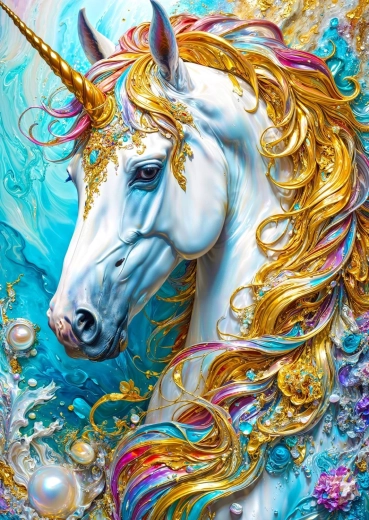 Puzzle Unicorn auriu 1000 de piese