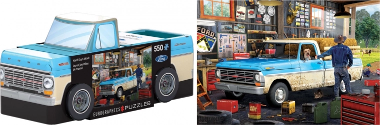 Puzzle în cutie metalică Pickup Truck 550 piese