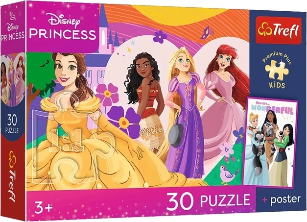 Puzzle Premium Plus Kids Disney Prințese și prietenie, 30 de piese