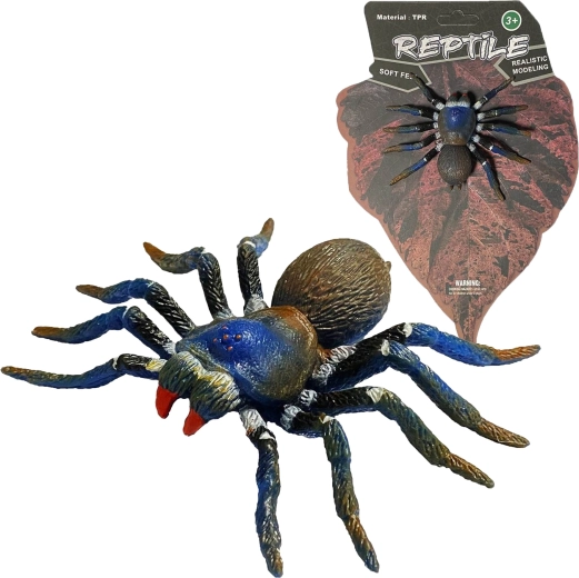 Natură vie Blue Tarantula – model realist de păianjen 8 cm