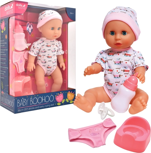 Dolls World bebelușul Baby Boohoo 38 cm cu funcții și accesorii