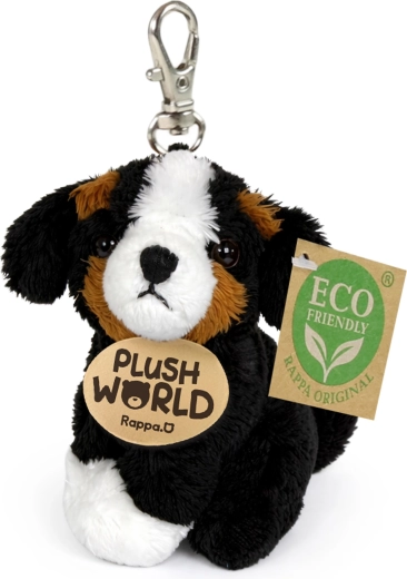 Breloc din pluș cu câine de munte Bernese, 9 cm, Eco-Friendly Plush World