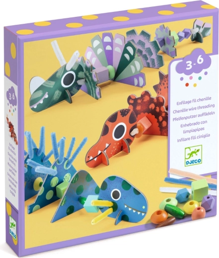DJECO set creativ de înșirat dinozauri