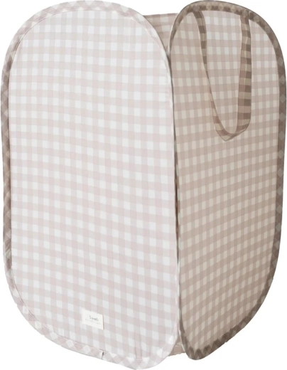 Coș de depozitare pliabil 3 Sprouts recycled gingham beige