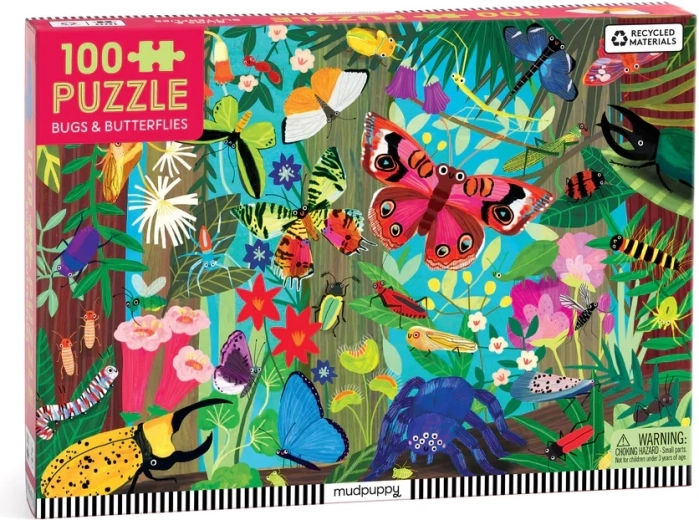 Puzzle Mudpuppy Fluturi și insecte 100 piese