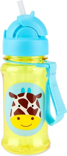 Skip Hop Zoo sticlă din tritan cu pai, girafă 355 ml
