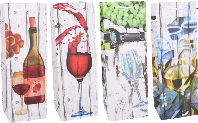 Pungă cadou pentru sticlă M – pentru tot anul, 36 × 12,5 × 8,5 cm