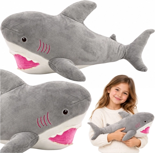 Rechin de pluș Mascot Hugs 50cm gri
