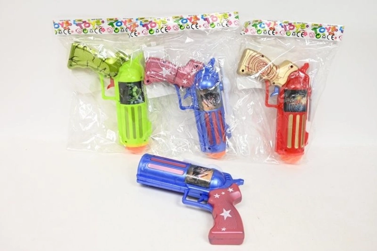 Pistol de jucărie pentru copii, pe baterii, cu efecte luminoase și sonore