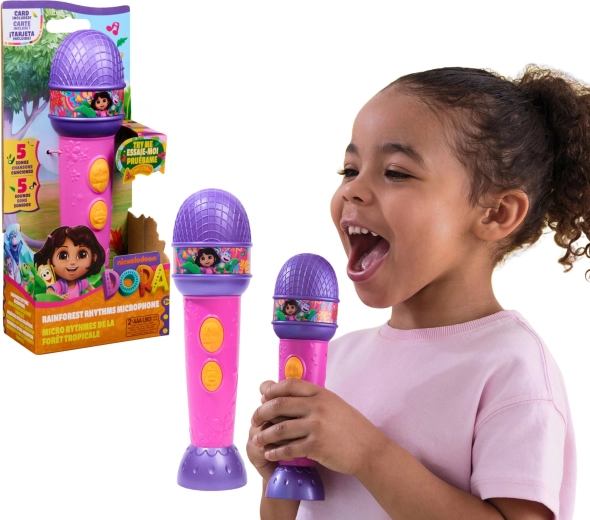 Microfon interactiv Dora descoperă lumea cu efecte sonore