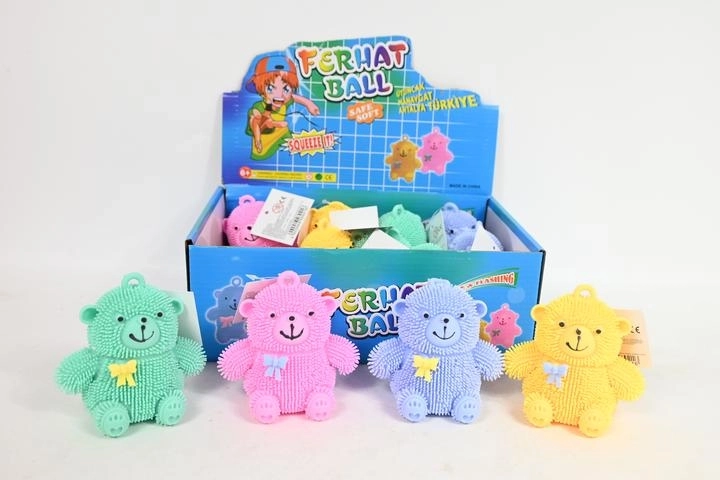 Ursuleț antistres de strâns cu lumină (12 buc. în display)