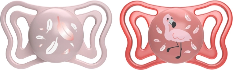 Suzete din silicon Chicco Physio Light, roz, 6–16 luni, 2 buc.