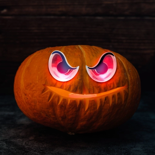 Ochi înfricoșători de Halloween cu iluminare LED roșie, alimentați cu baterii