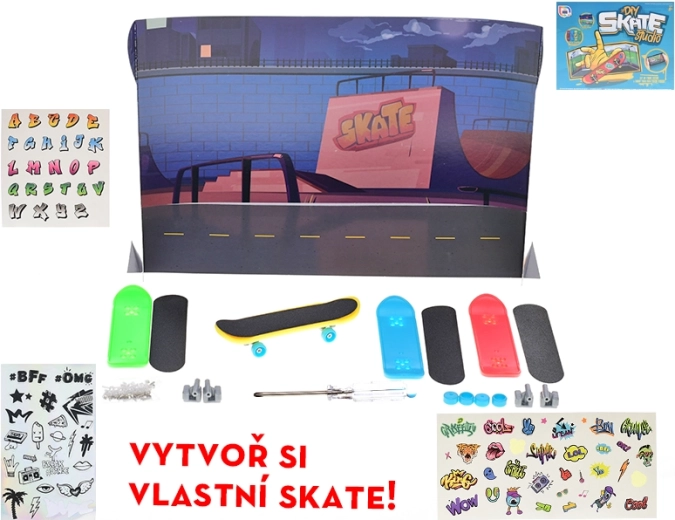 Set creativ pentru fingerboard 9,5 cm – asamblare și decorare, 4 plăci