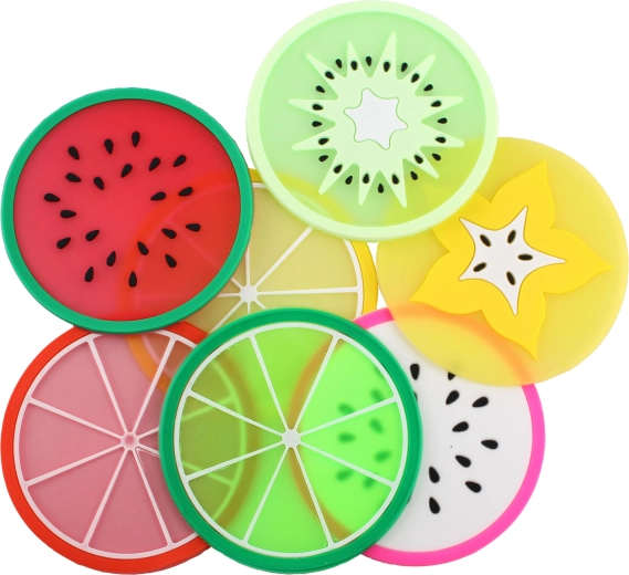 Suport pentru cană cu motiv fructat 8,5 × 8,5 cm PVC