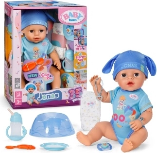 Păpușa Baby Born Jonas Click & Play 43 cm cu mână magică și accesorii