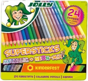 Creioane colorate Supersticks 24 culori inclusiv metalice și neon