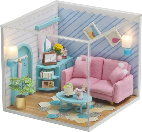 Miniatura căsuța de păpuși Cameră de zi Luminoasă