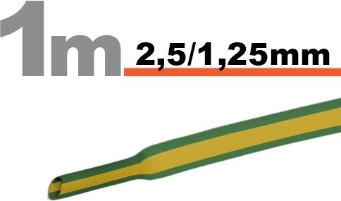 Tub termocontractabil galben-verde 2,5 / 1,25 mm