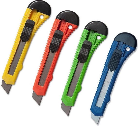 Cutter cu lame segmentate CONCORDE 18 mm, mare – mix de culori