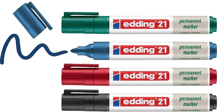 Marker permanent Edding EcoLine 21, set 4 buc.