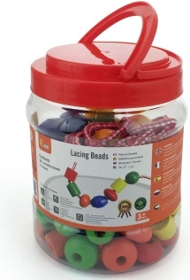 Însiruirea mărgelelor din lemn