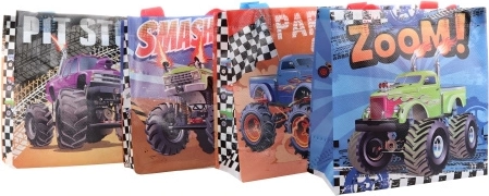 Pungă cadou MONSTER TRUCK din plastic 20 × 20 × 9 cm